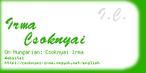 irma csoknyai business card